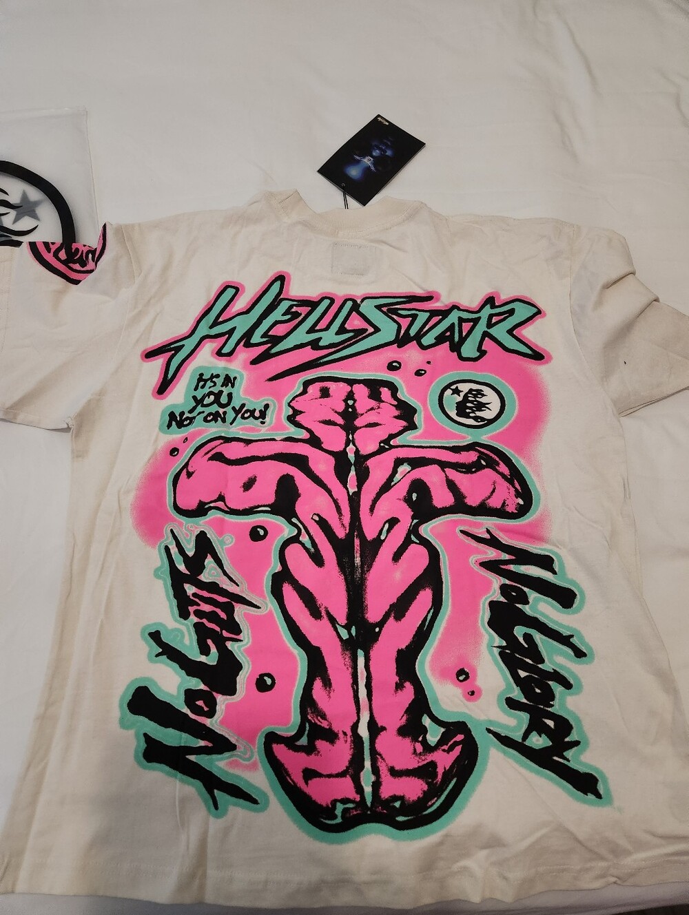 Hellstar Graphic Tee in Pink & Teal